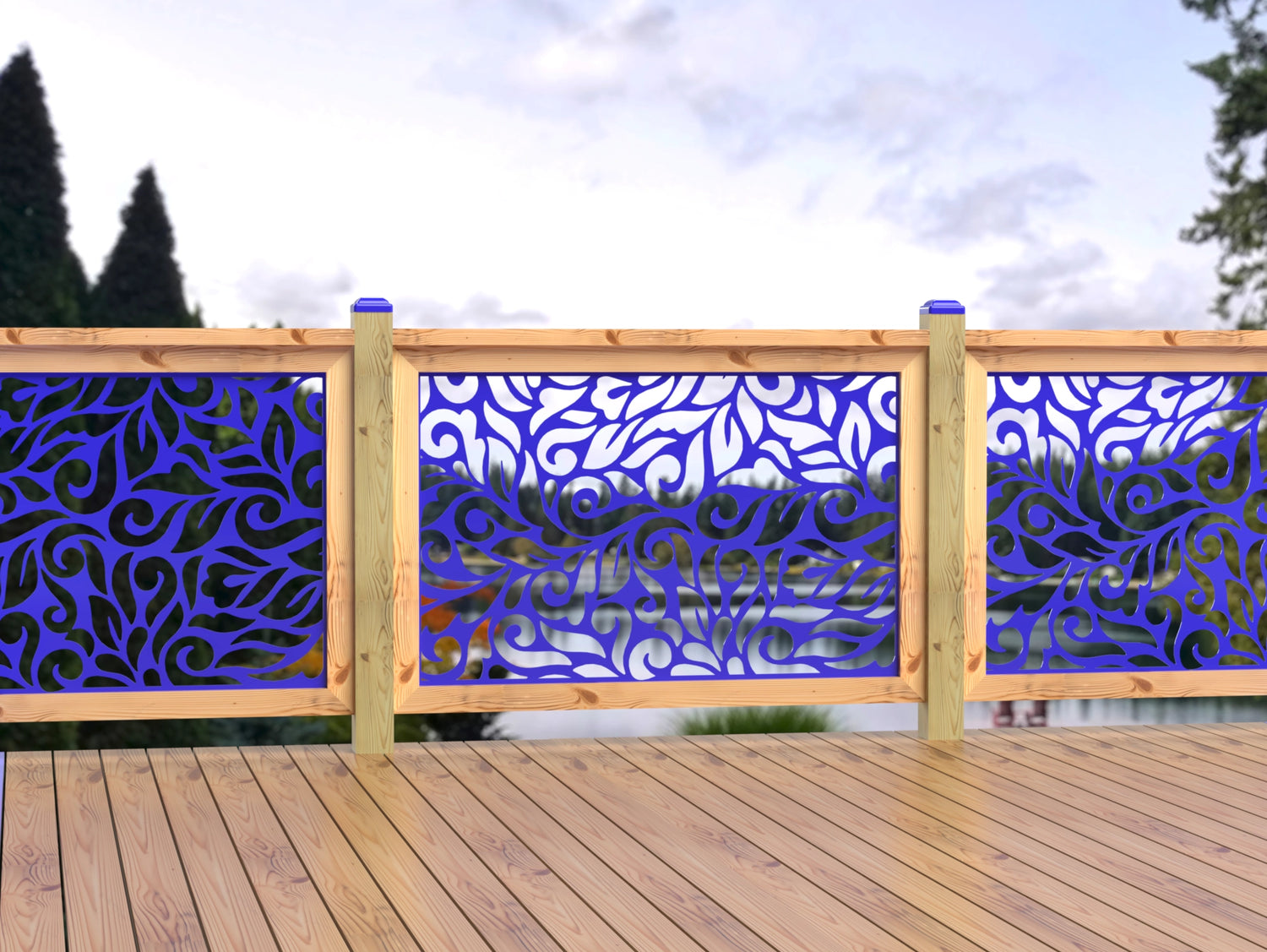 47"x30" - Flowing Leaves Fence/Gate Panel Insert - Madison Iron and Wood