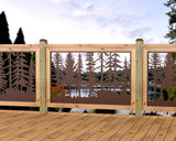 Forest Landscape Railing Panel Insert - Madison Iron and Wood