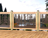 Forest Landscape Railing Panel Insert - Madison Iron and Wood
