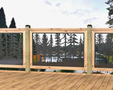 Forest Landscape Railing Panel Insert - Madison Iron and Wood