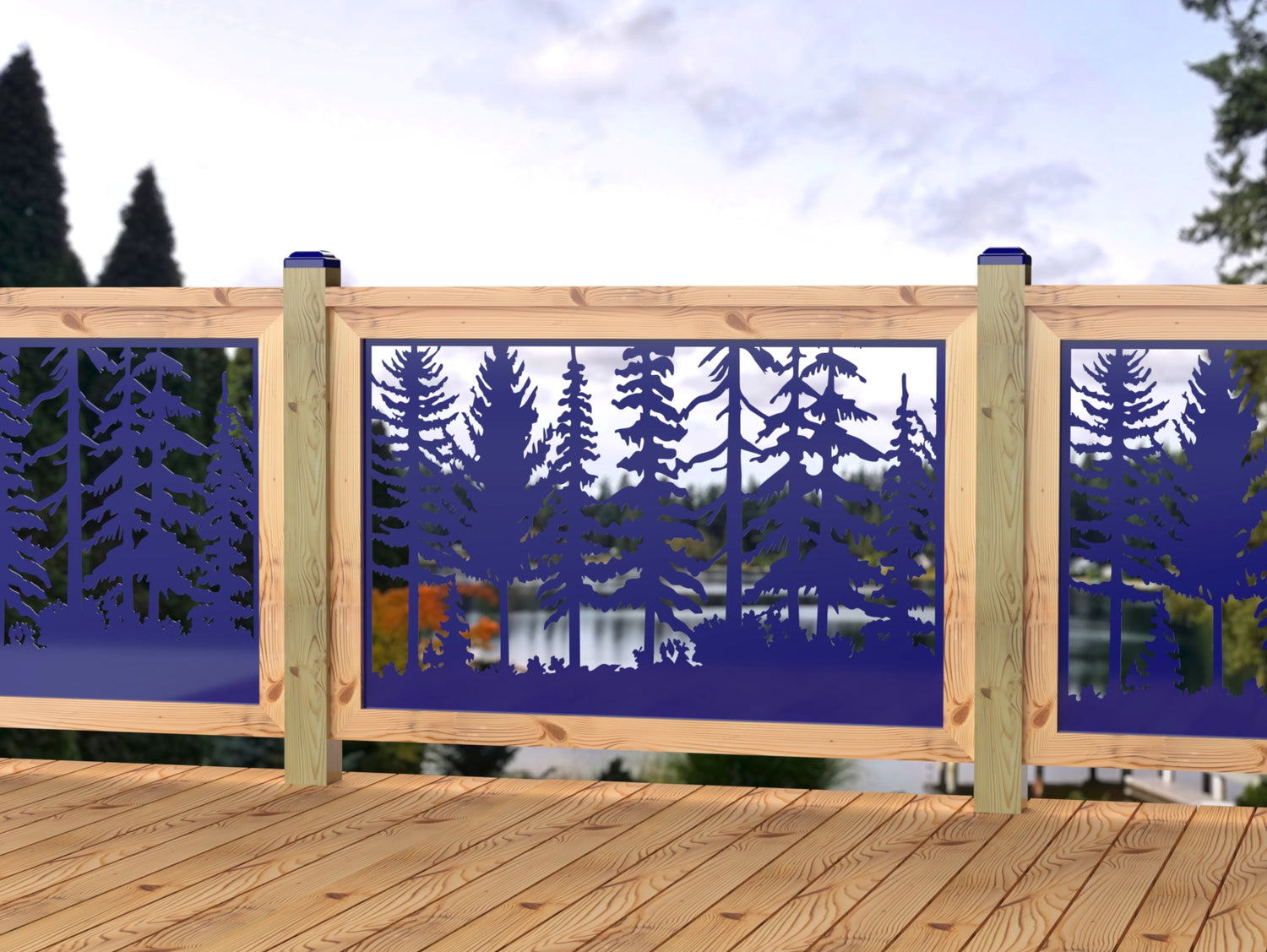 47"x30" - Forest Landscape Fence/Gate Panel Insert - Madison Iron and Wood