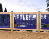 47"x30" - Forest Landscape Fence/Gate Panel Insert - Madison Iron and Wood