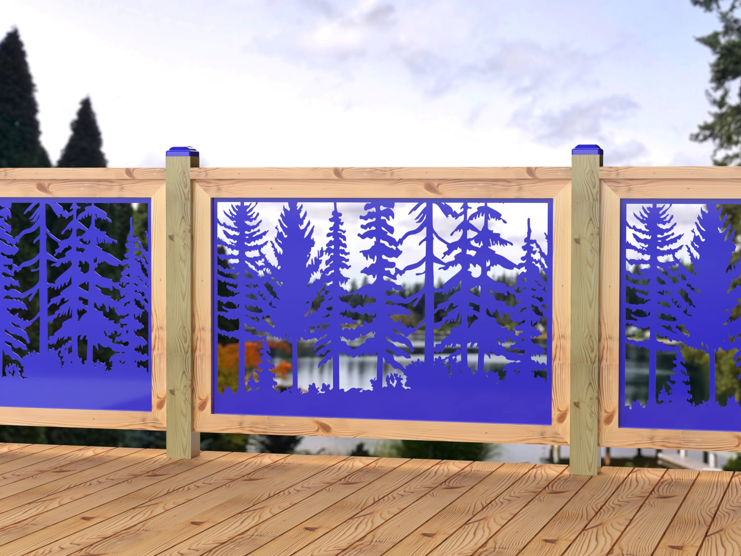 47"x30" - Forest Landscape Fence/Gate Panel Insert - Madison Iron and Wood