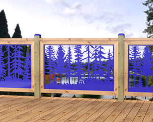 47"x30" - Forest Landscape Fence/Gate Panel Insert - Madison Iron and Wood