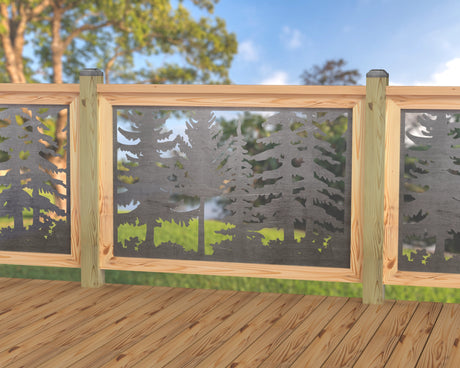47"x30" - Forest Landscape Fence/Gate Panel Insert - Variation 2 - Madison Iron and Wood