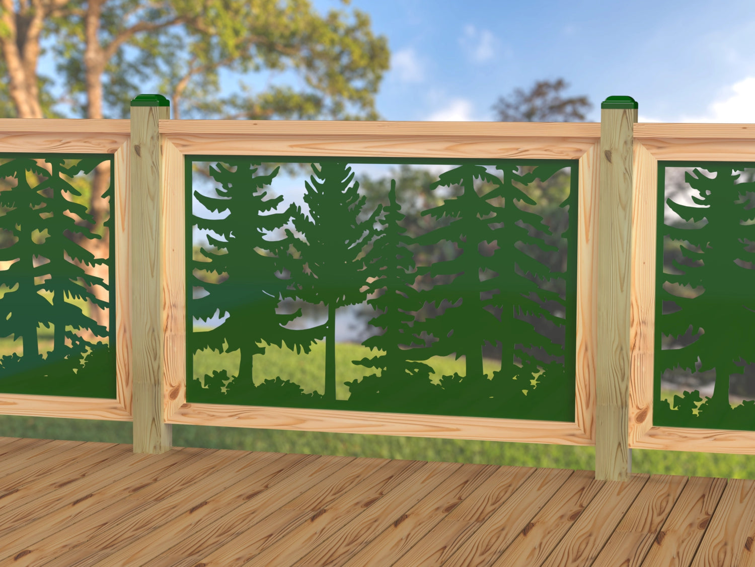 47"x30" - Forest Landscape Fence/Gate Panel Insert - Variation 2 - Madison Iron and Wood