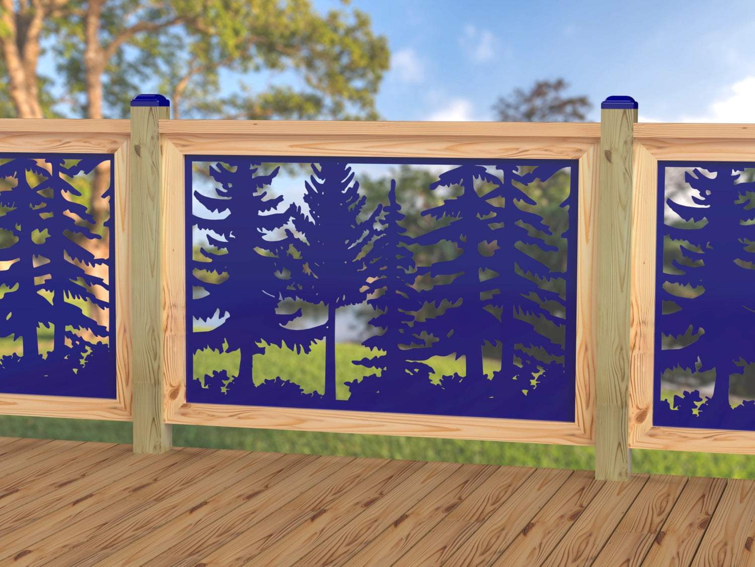 47"x30" - Forest Landscape Fence/Gate Panel Insert - Variation 2 - Madison Iron and Wood