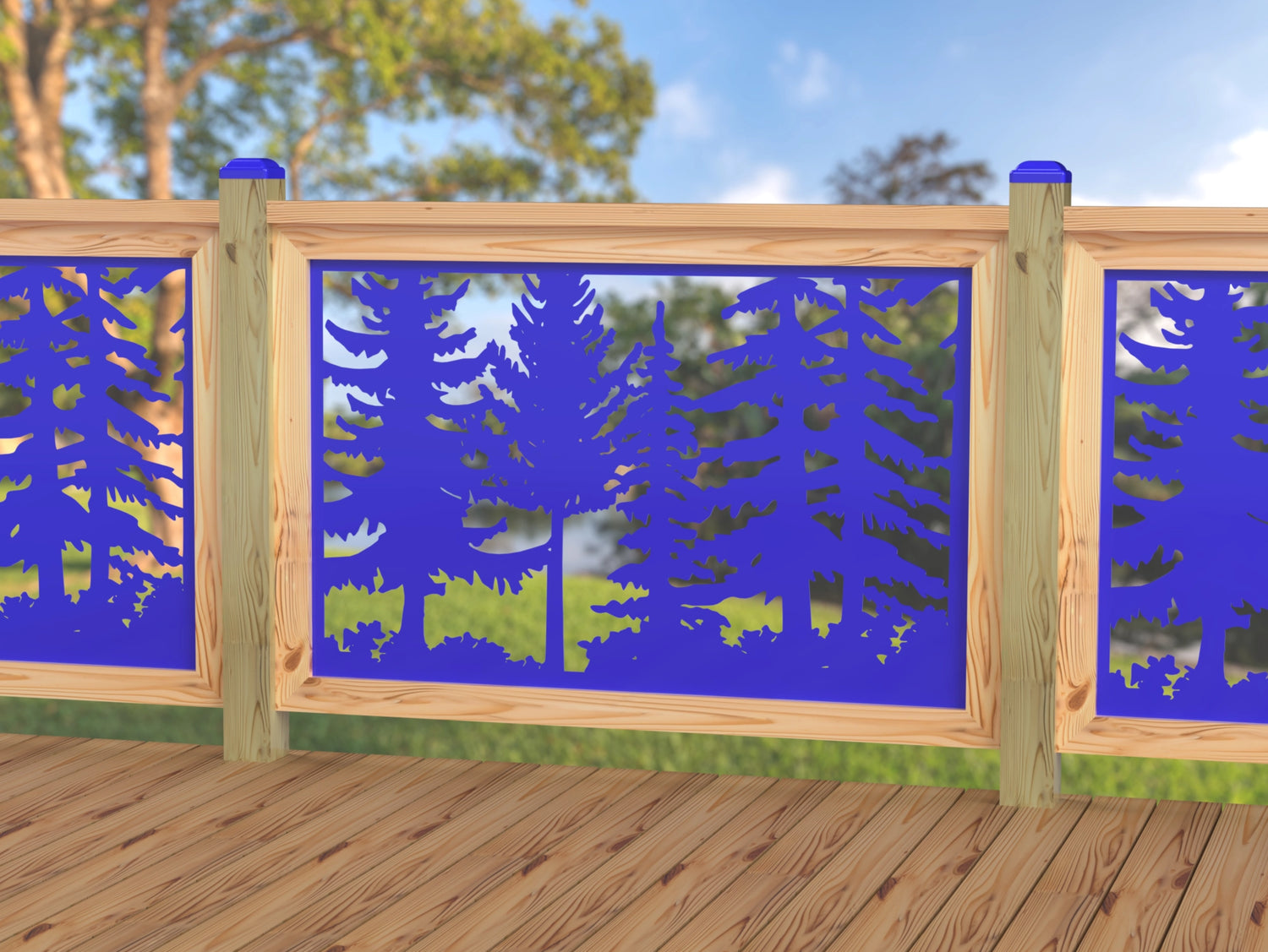 47"x30" - Forest Landscape Fence/Gate Panel Insert - Variation 2 - Madison Iron and Wood