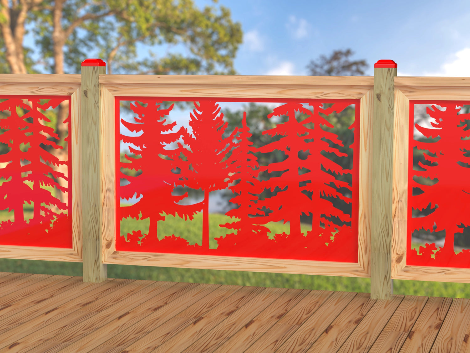 47"x30" - Forest Landscape Fence/Gate Panel Insert - Variation 2 - Madison Iron and Wood