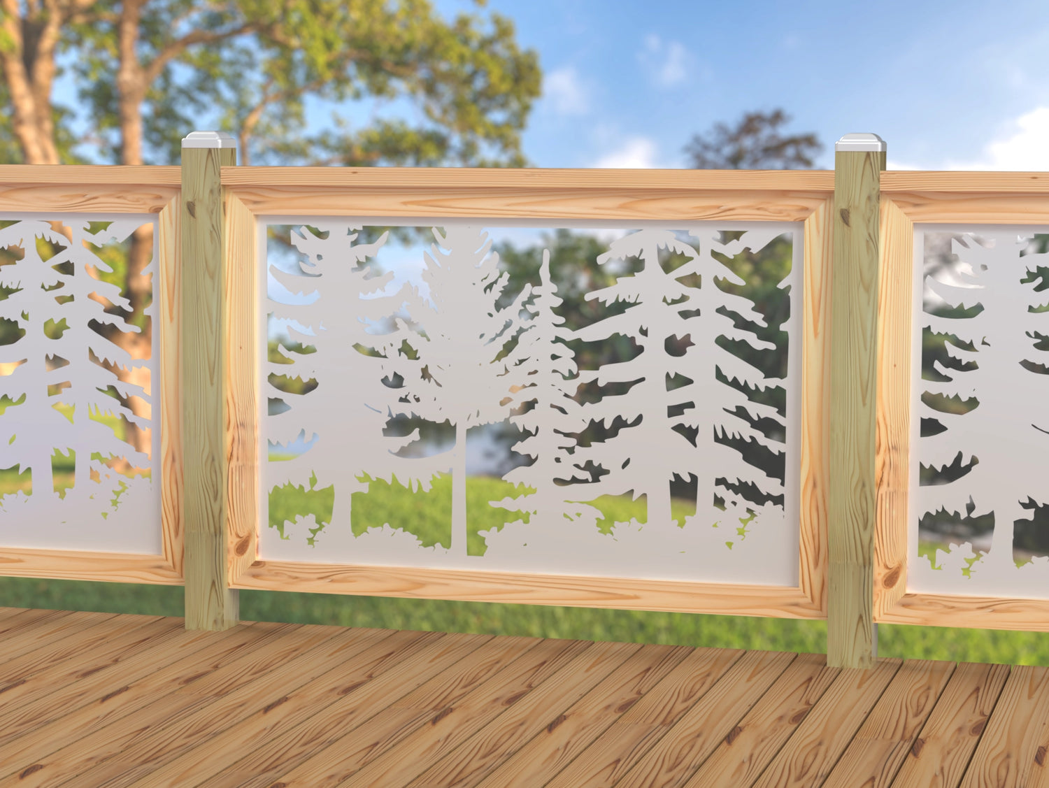 47"x30" - Forest Landscape Fence/Gate Panel Insert - Variation 2 - Madison Iron and Wood