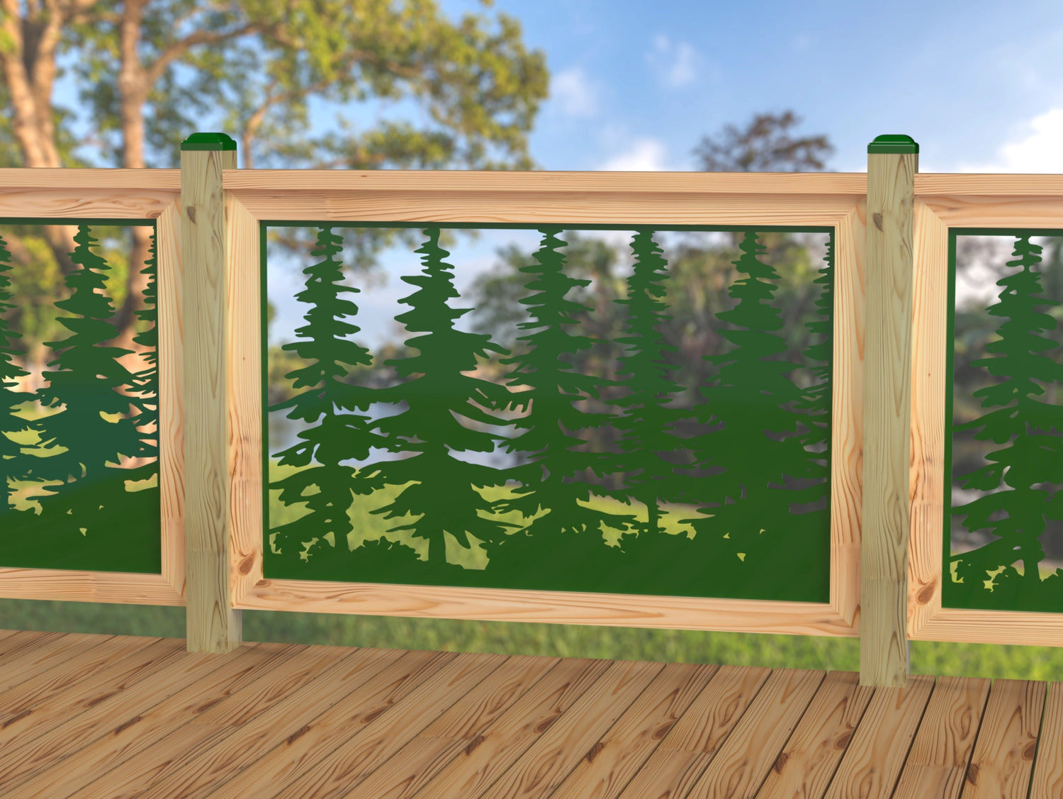 47"x30" - Forest Landscape Fence/Gate Panel Insert - Variation 3 - Madison Iron and Wood