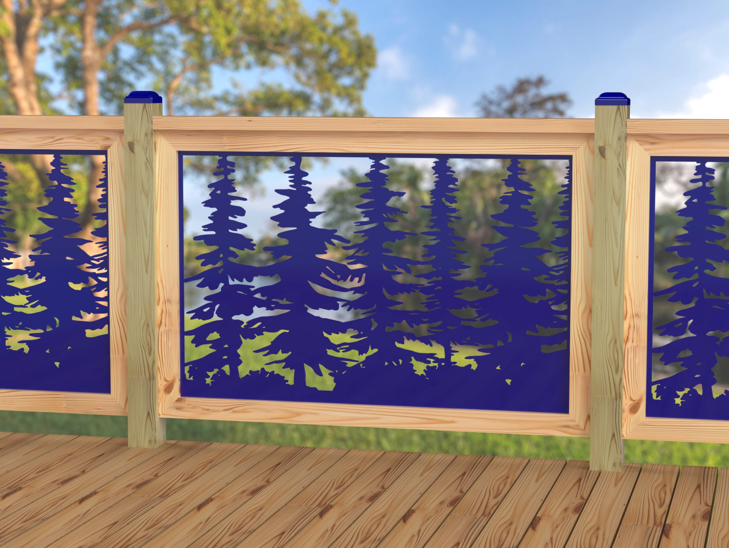 47"x30" - Forest Landscape Fence/Gate Panel Insert - Variation 3 - Madison Iron and Wood