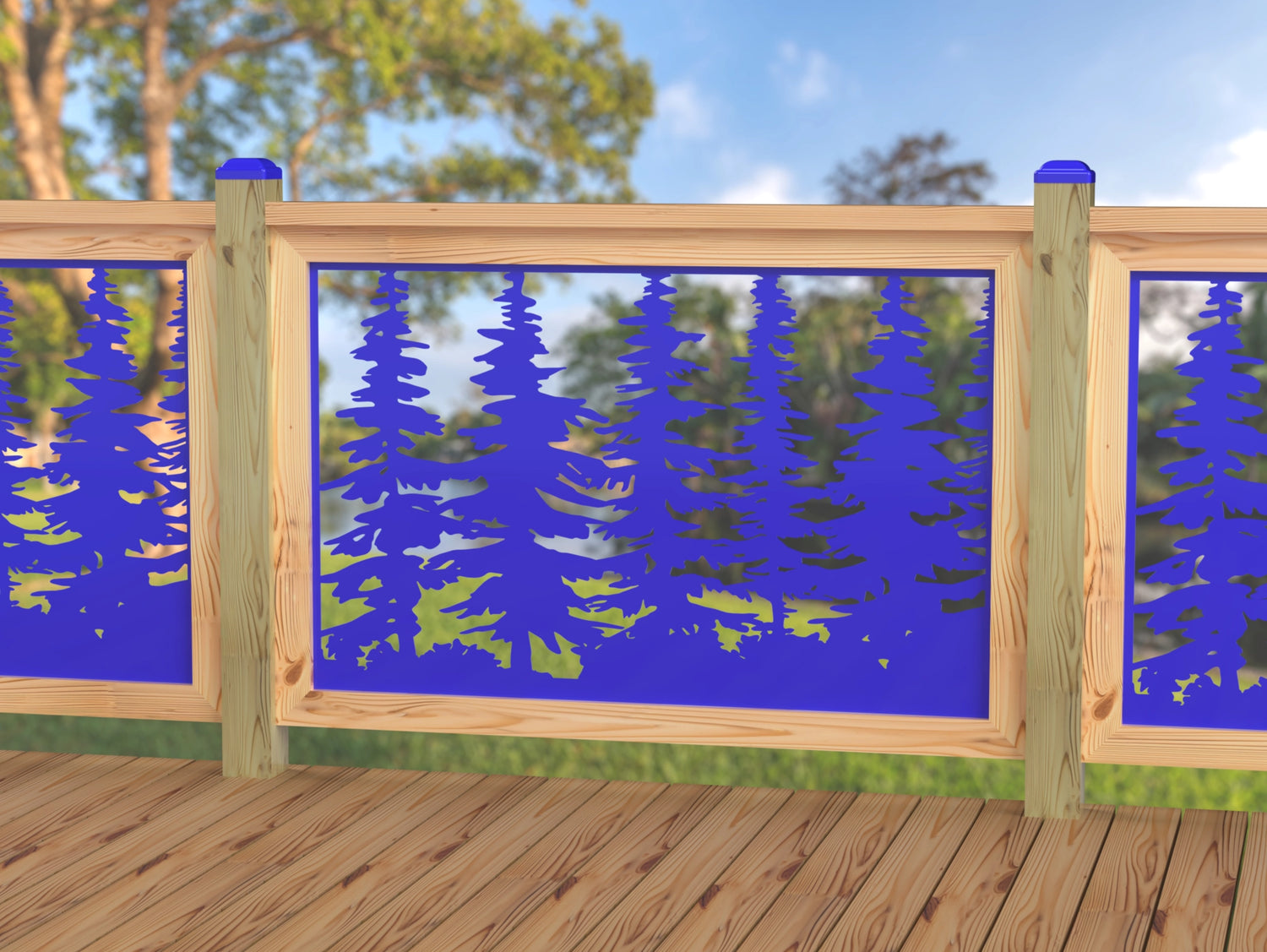 47"x30" - Forest Landscape Fence/Gate Panel Insert - Variation 3 - Madison Iron and Wood