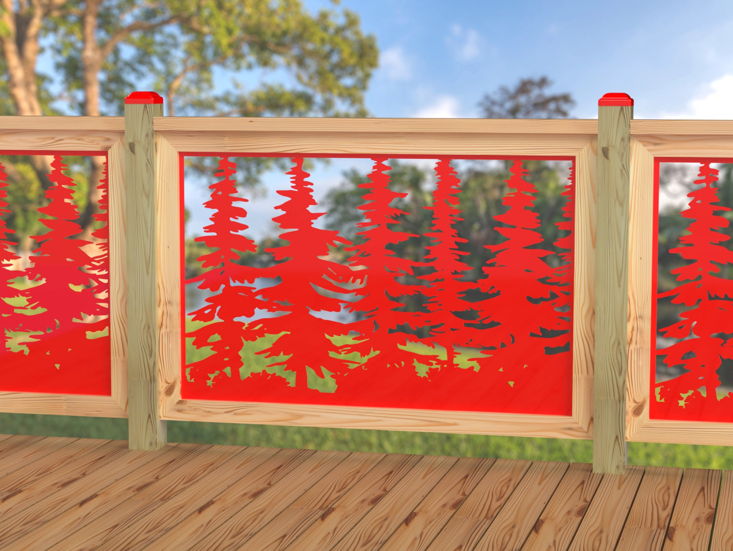 47"x30" - Forest Landscape Fence/Gate Panel Insert - Variation 3 - Madison Iron and Wood