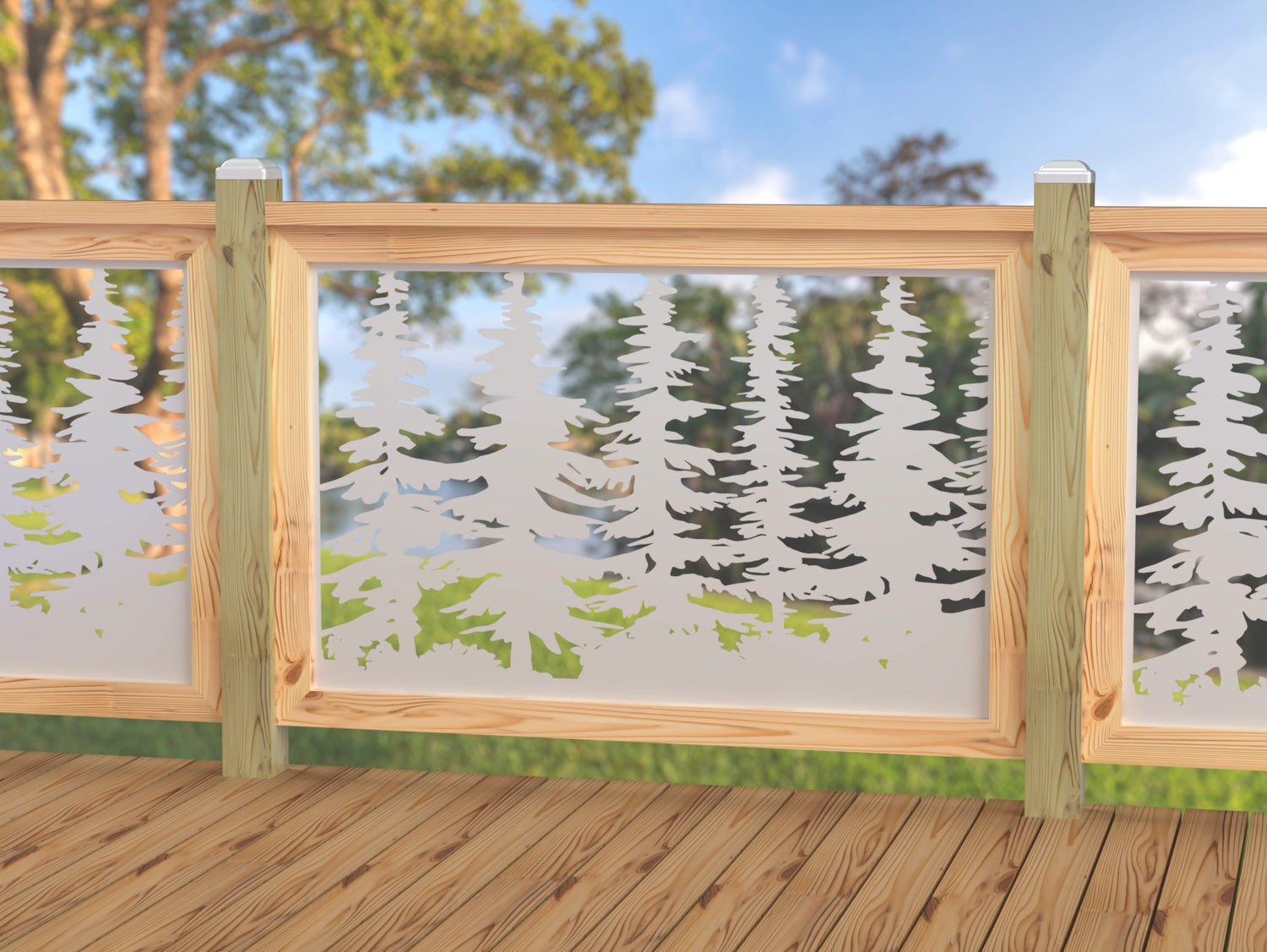 47"x30" - Forest Landscape Fence/Gate Panel Insert - Variation 3 - Madison Iron and Wood