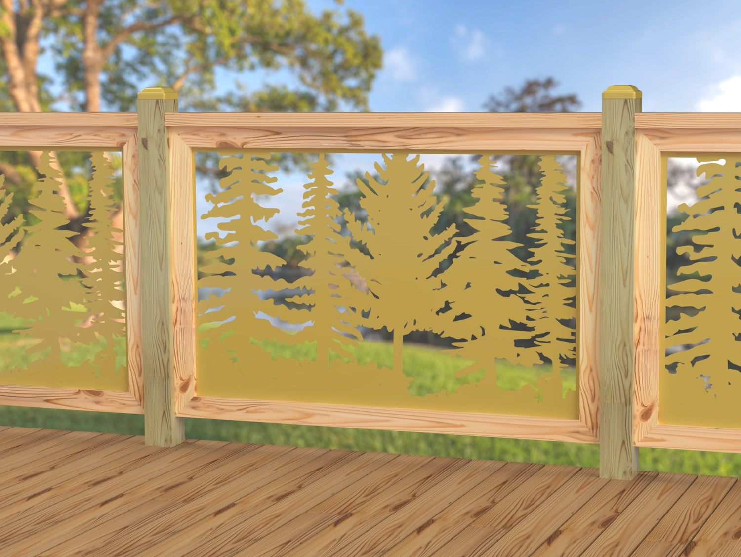 47"x30" - Forest Landscape Fence/Gate Panel Insert - Variation 4 - Madison Iron and Wood