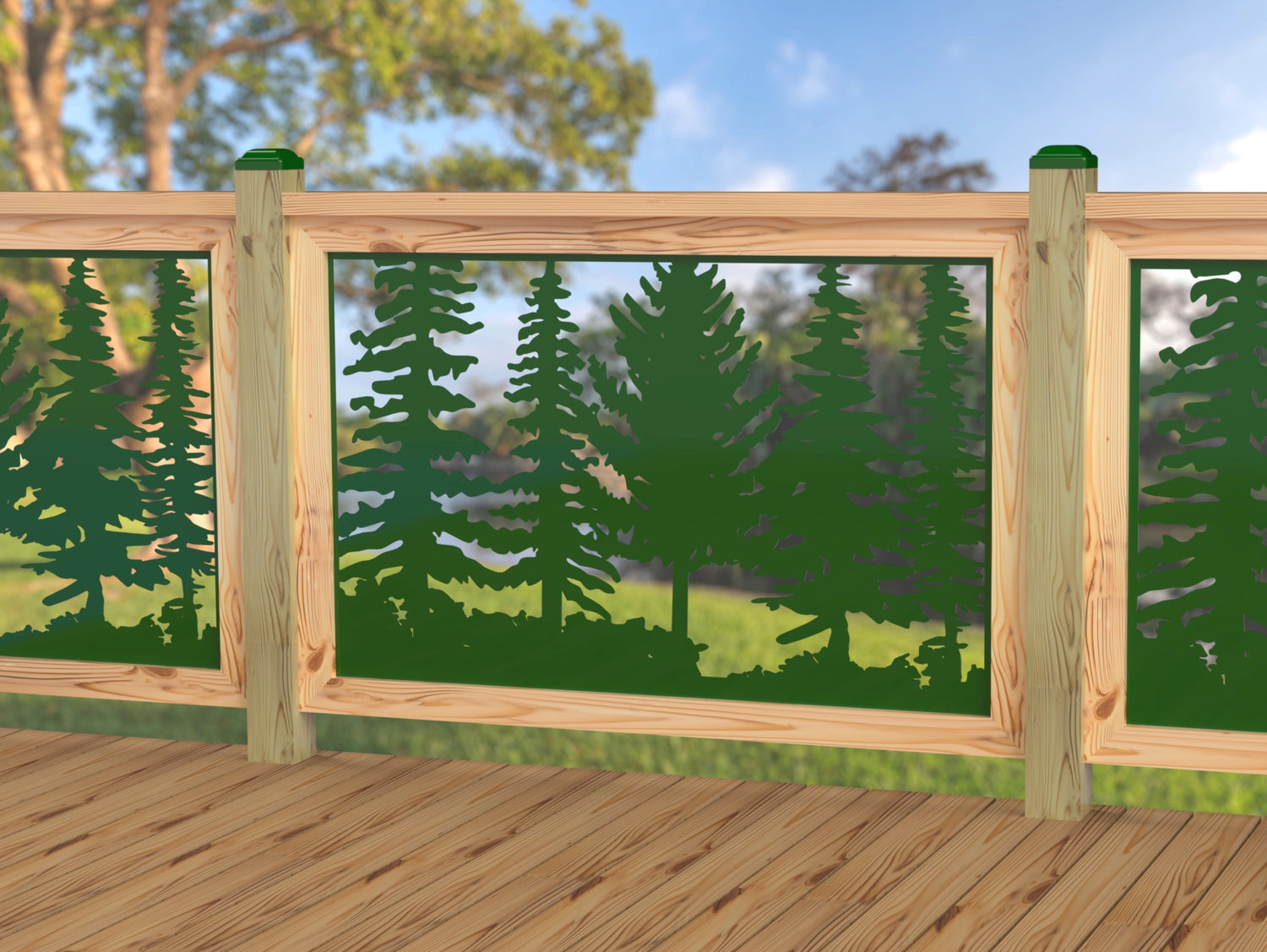 47"x30" - Forest Landscape Fence/Gate Panel Insert - Variation 4 - Madison Iron and Wood