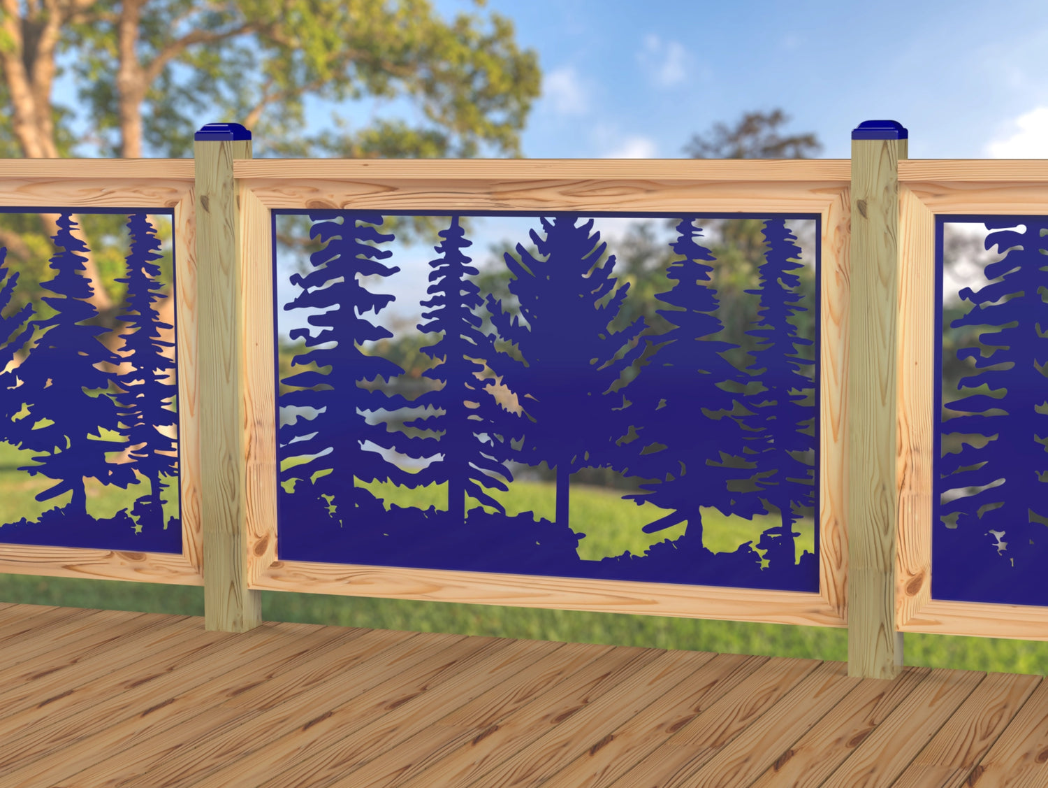 47"x30" - Forest Landscape Fence/Gate Panel Insert - Variation 4 - Madison Iron and Wood