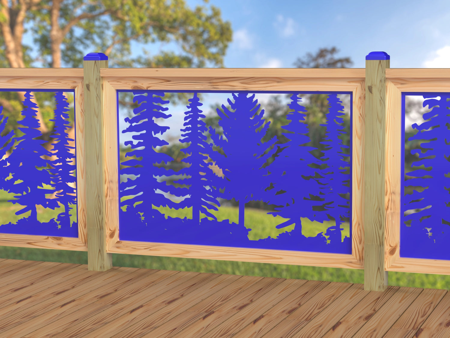 47"x30" - Forest Landscape Fence/Gate Panel Insert - Variation 4 - Madison Iron and Wood