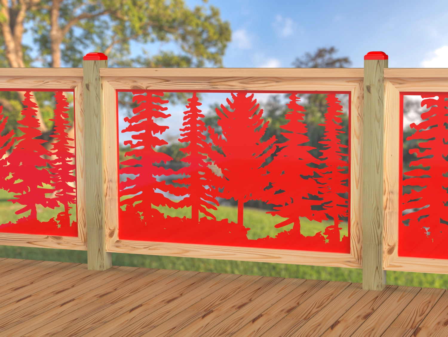 47"x30" - Forest Landscape Fence/Gate Panel Insert - Variation 4 - Madison Iron and Wood