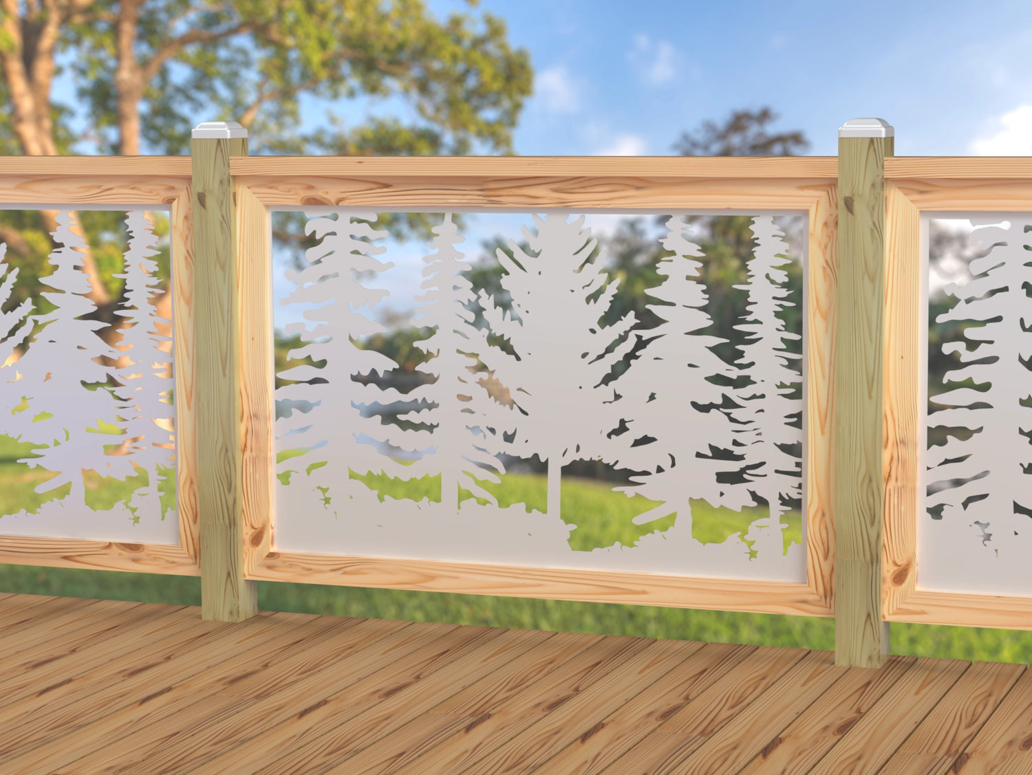 47"x30" - Forest Landscape Fence/Gate Panel Insert - Variation 4 - Madison Iron and Wood