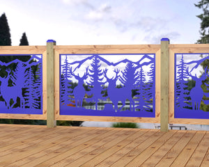 47"x30" - Deer and Bear Wildlife Landscape Fence/Gate Panel Insert