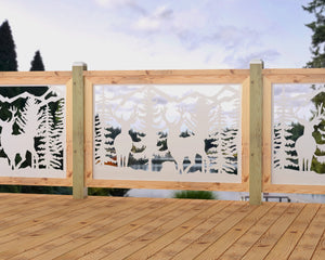 47"x30" - Deer and Bear Wildlife Landscape Fence/Gate Panel Insert