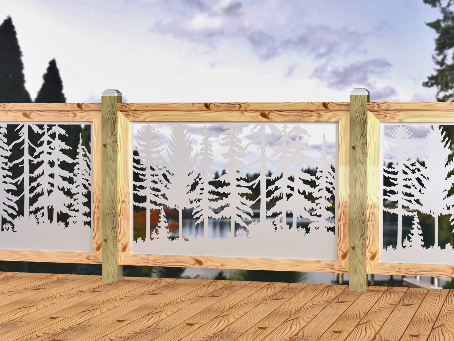 47"x30" - Forest Landscape Fence/Gate Panel Insert - Madison Iron and Wood