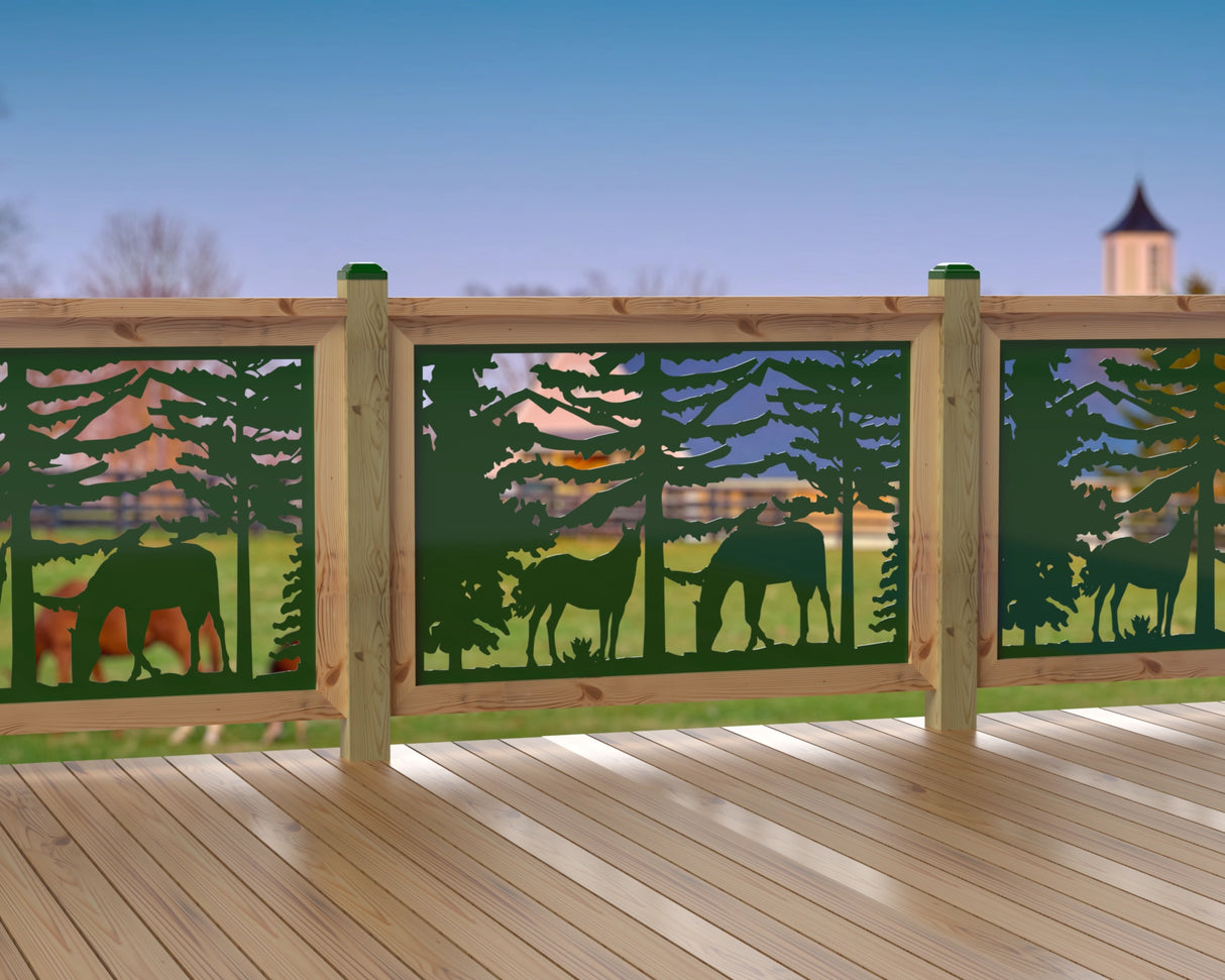 47"x30" - Horses Landscape Fence/Gate Panel Insert