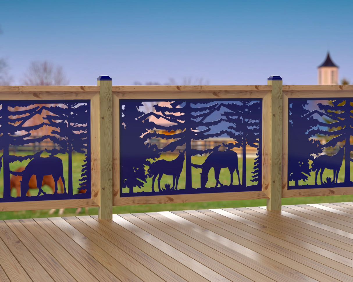 47"x30" - Horses Landscape Fence/Gate Panel Insert