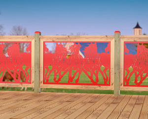 Horses Trotting Railing Panel Insert