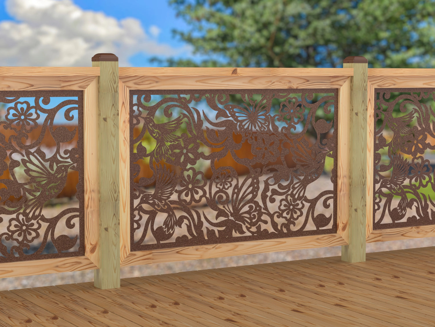Butterflies and Hummingbirds Railing Panel Insert