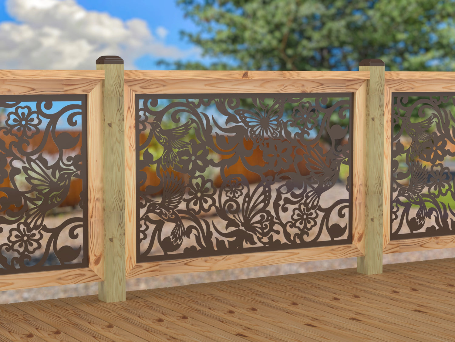 Butterflies and Hummingbirds Railing Panel Insert