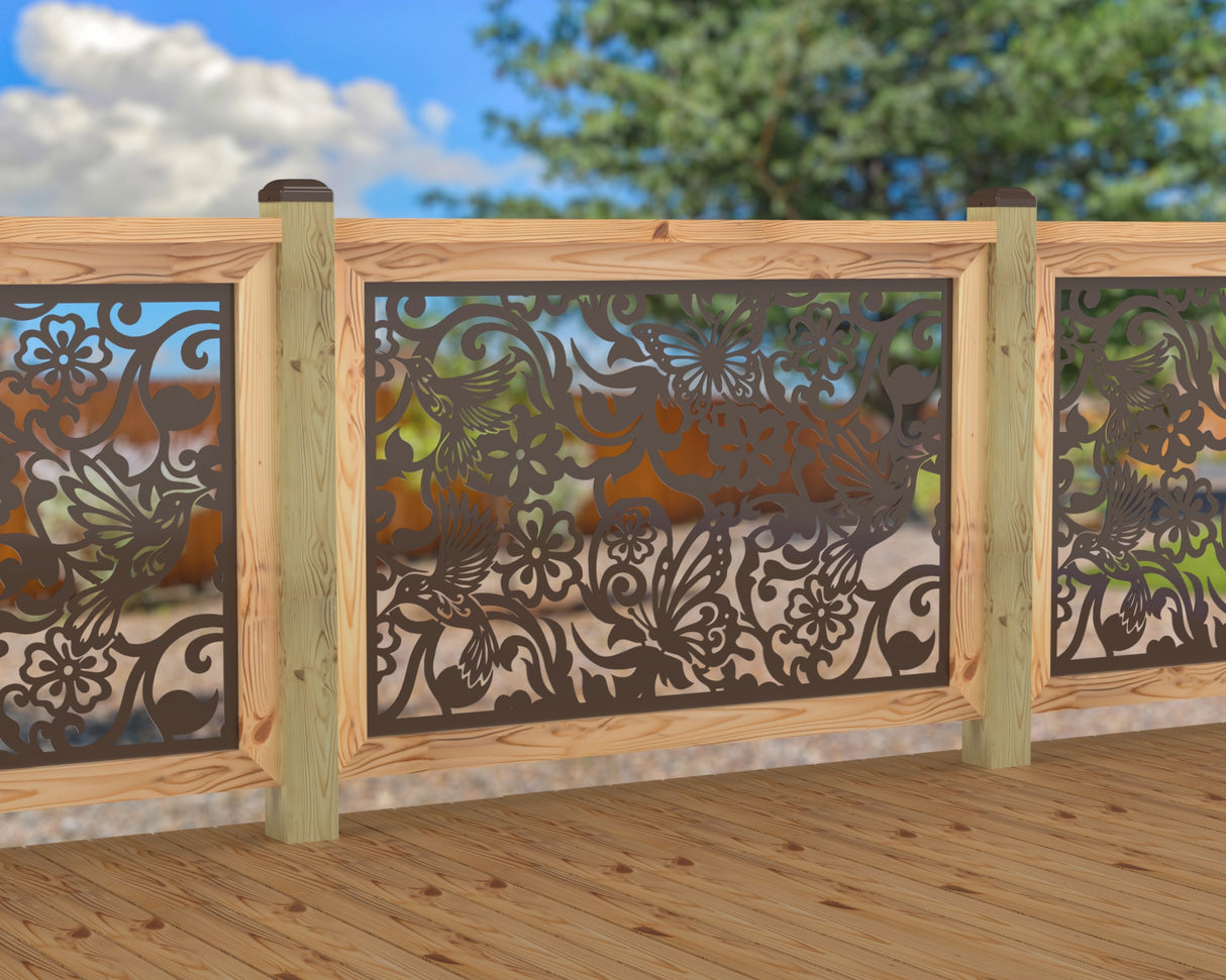 Butterflies and Hummingbirds Railing Panel Insert