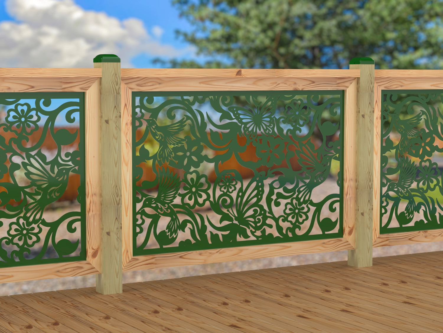 Butterflies and Hummingbirds Railing Panel Insert