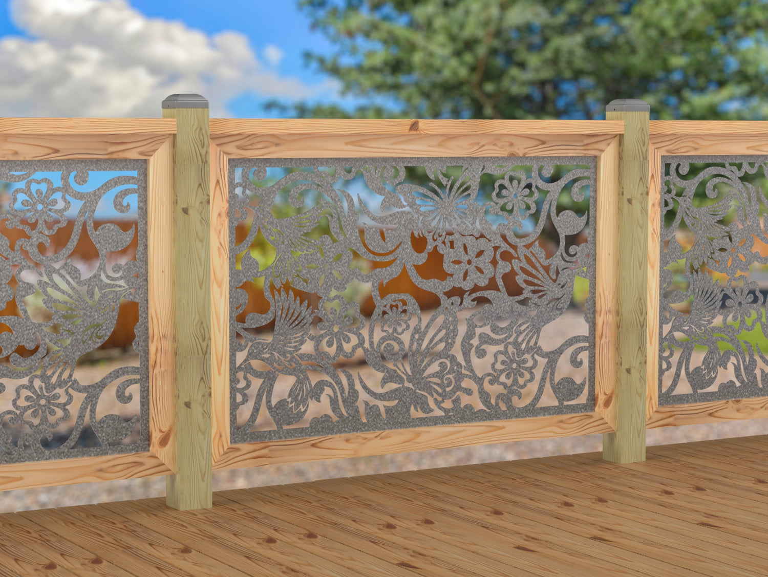 Butterflies and Hummingbirds Railing Panel Insert