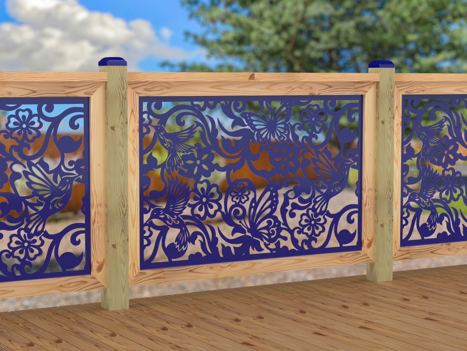 Butterflies and Hummingbirds Railing Panel Insert