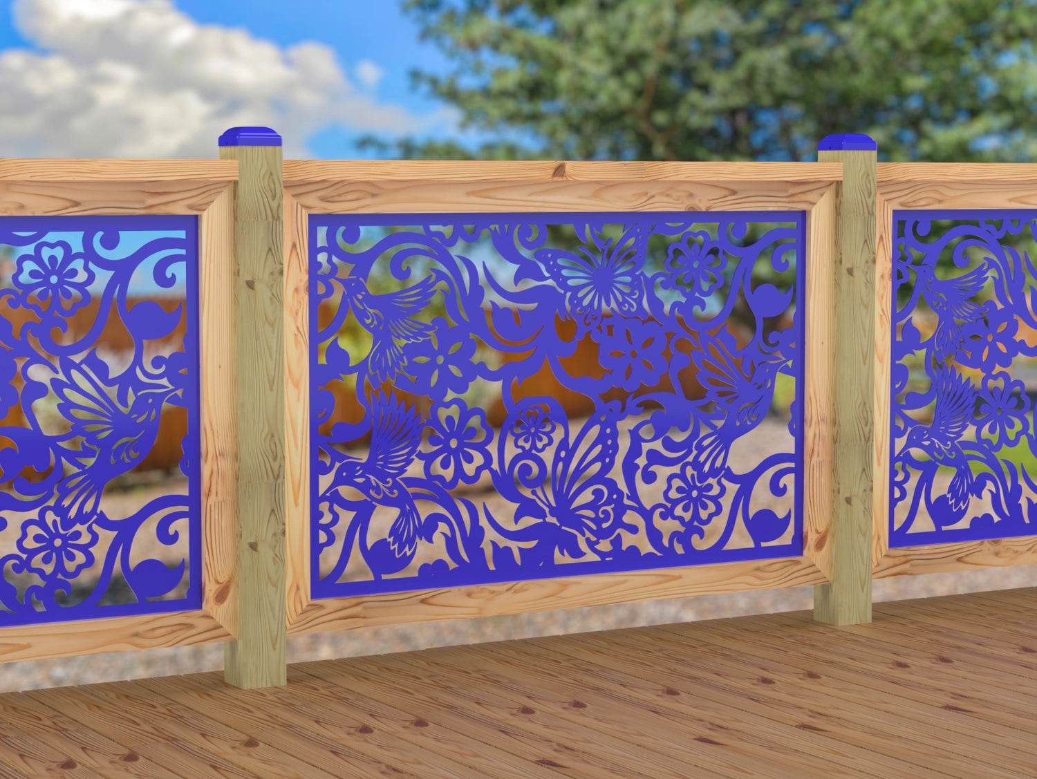 Butterflies and Hummingbirds Railing Panel Insert