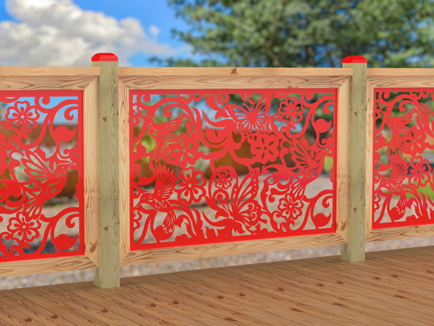 Butterflies and Hummingbirds Railing Panel Insert