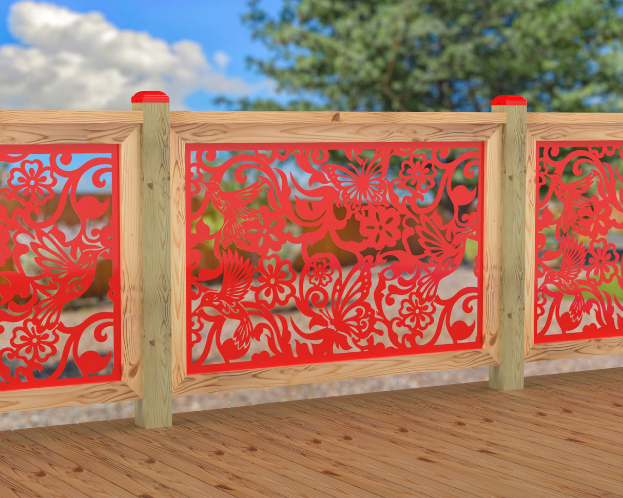 Butterflies and Hummingbirds Railing Panel Insert