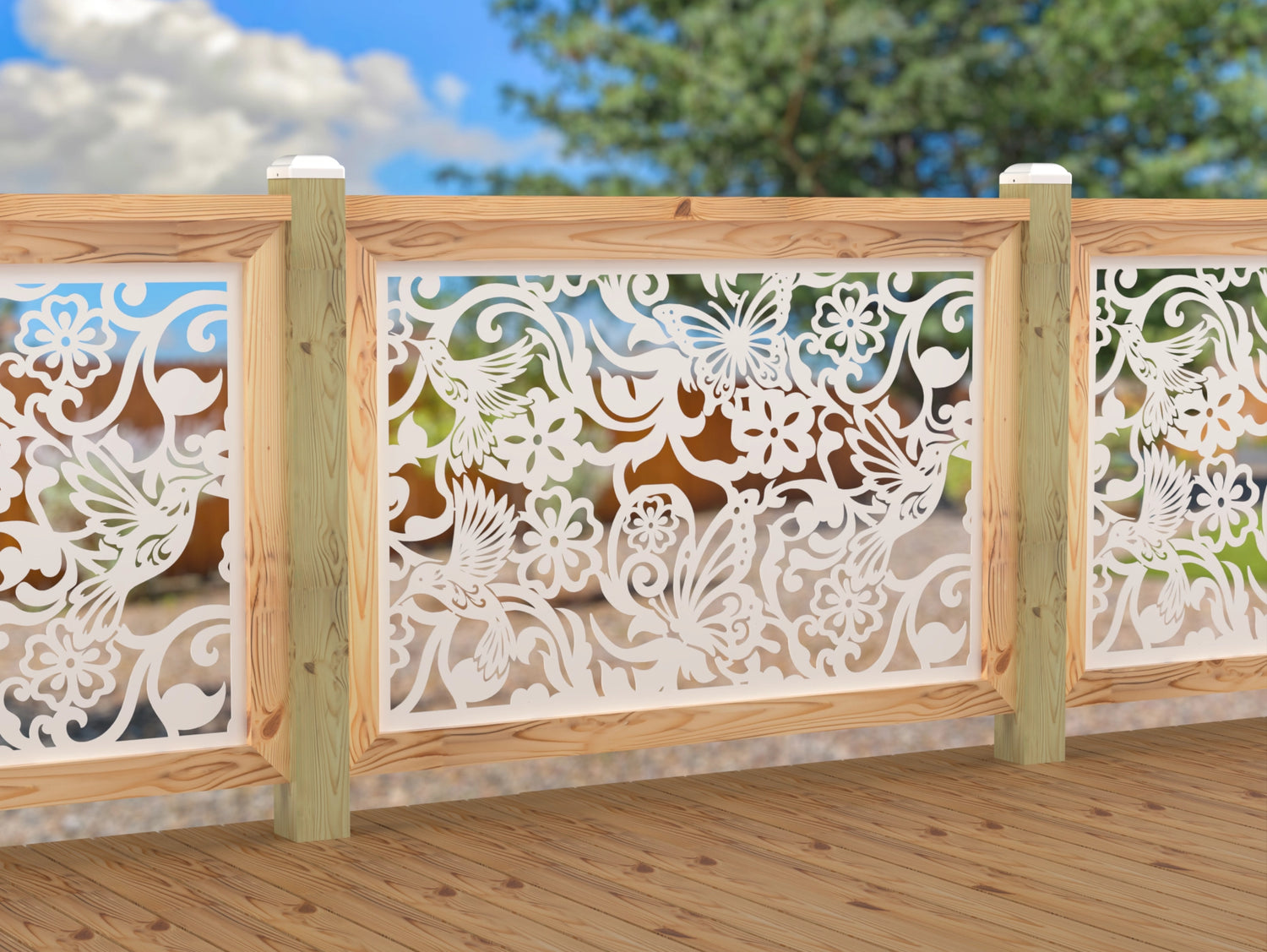 Butterflies and Hummingbirds Railing Panel Insert