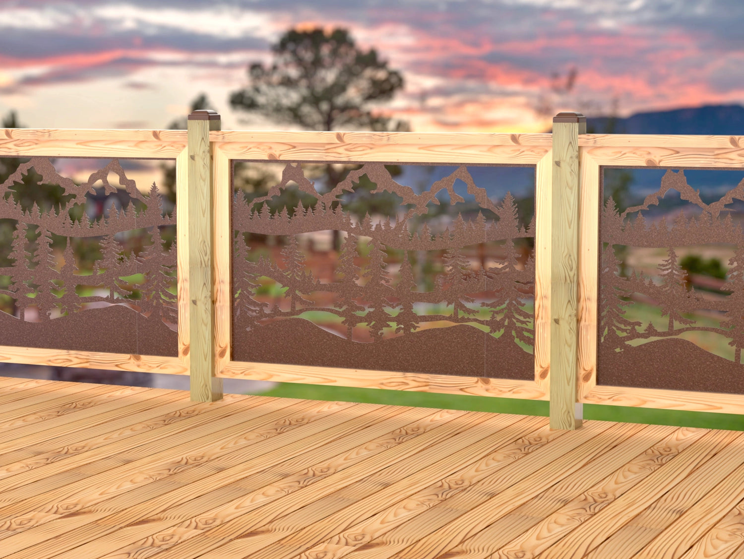 Mountain Landscape Railing Panel Insert