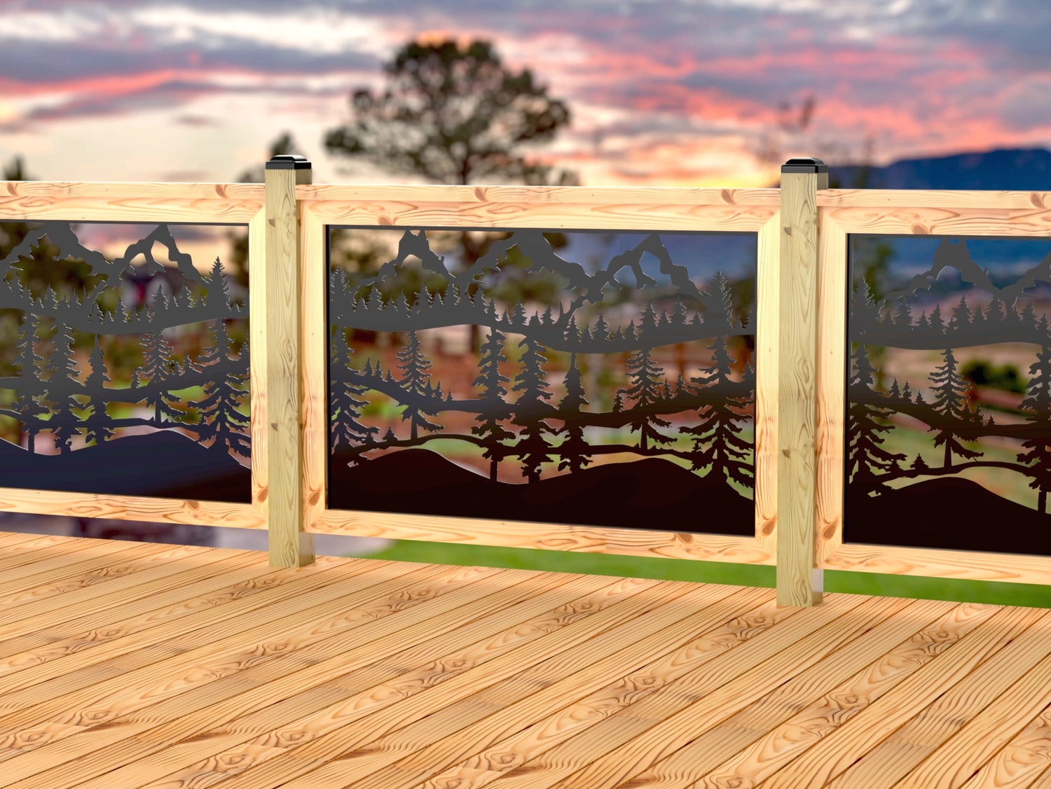Mountain Landscape Railing Panel Insert