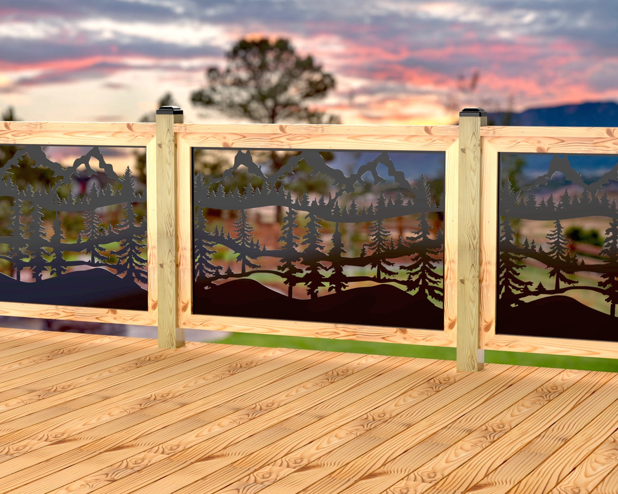 Mountain Landscape Railing Panel Insert