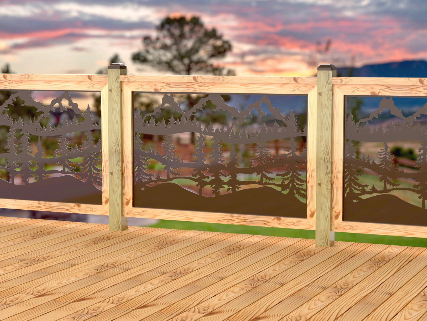 Mountain Landscape Railing Panel Insert