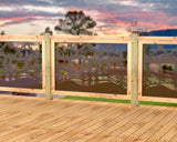 Mountain Landscape Railing Panel Insert - Madison Iron and Wood