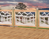 47"x30" - Mountain Landscape Fence/Gate Panel Insert - Madison Iron and Wood