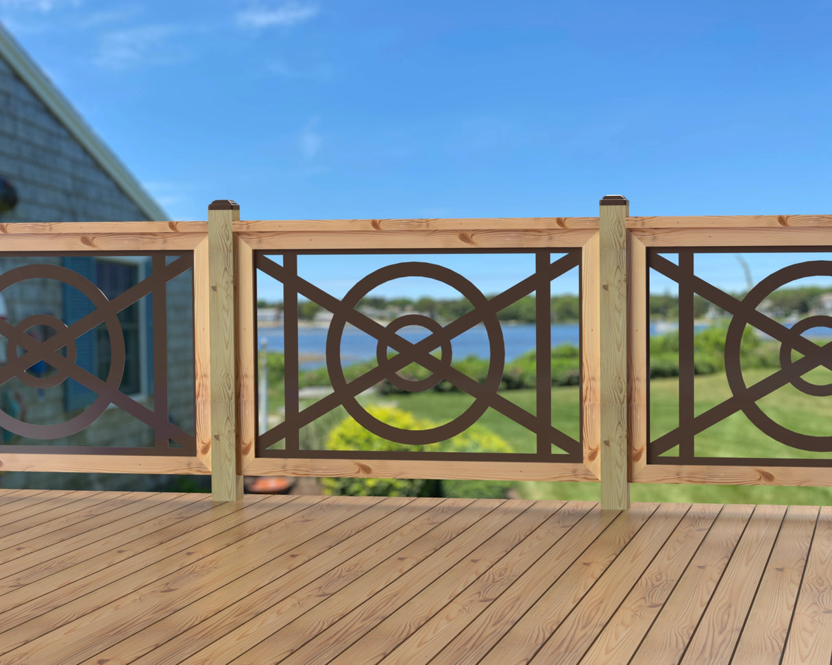 47"x30" - Modern Nautical Design Fence/Gate Panel Insert - Madison Iron and Wood