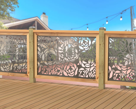Rose Bush Railing Panel Insert - Madison Iron and Wood
