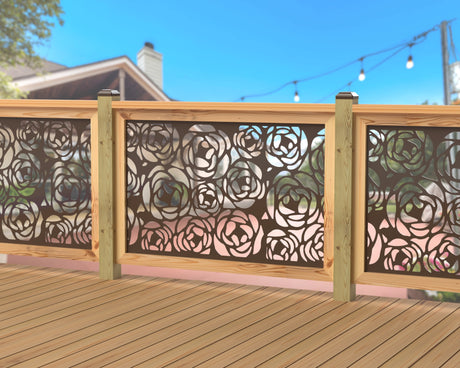 Rose Bush Railing Panel Insert - Madison Iron and Wood